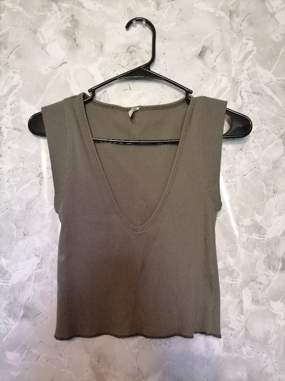 FP Movement by Free People Women's Perfect Day Tank Top Ribbed Cap Sleeve Green